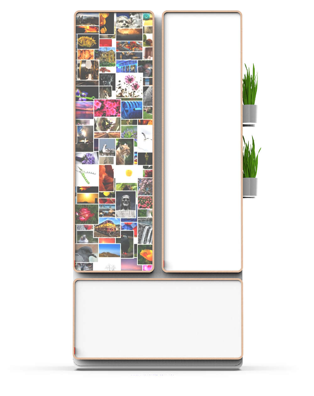 Refrigerator with photo wall