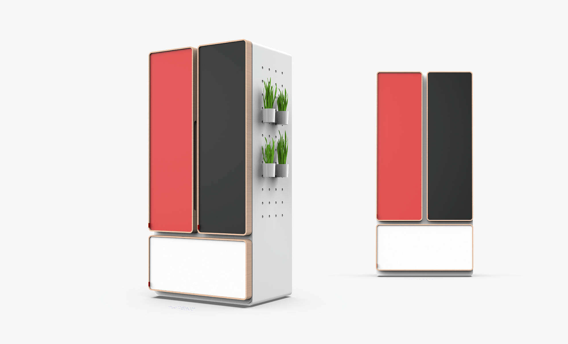 Design study refrigerator with furniture character